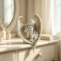 Ornements de jardin en résine personnalisés, sculpture d'ange fille aux jambes entrelacées pour cour, artisanat de la Rédemption pour la décoration de bureau à domicile