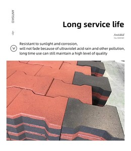 Ngoài trời Nâu EPDM cao su pavers chống trượt lồng vào nhau gạch gạch cho cỏ Patio hoặc vườn sàn - Product Image 6