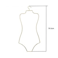 Vente en gros de cintres en métal de haute qualité en forme de corps en fil d'or pour l'affichage de maillots de bain Bikini