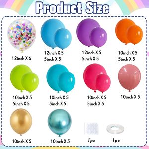 Kit de Arco de Globos Multicolor para Verano, Globos Azules, Morados, Naranjas, Verdes, Rosas, Dorados y Arcoíris para Decoración de Fiestas de Cumpleaños Infantiles Hawaianas - Product Image 2