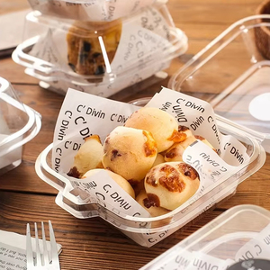 Bán Buôn Pet Vuông Nướng Bánh Bao Bì Hộp Cấp Thực Phẩm Dùng Một Lần Vỉ Pastry Tráng Miệng Container Vỏ Sò Chesscake Hộp - Product Image 5