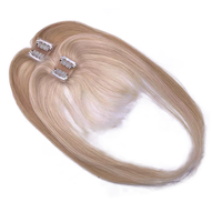 Petits morceaux de cheveux humains de couleur personnalisable 2 clips produit de frange de dentelle invisible