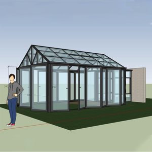 Four Seasons Lowes Glass House Winter Garden Room Solarium aislado Aluminio Sunroom Conservatory Triangle Roof <span class=keywords><strong>Porche</strong></span> cerrado - Product Image 4
