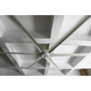พัดลมเพดานอุตสาหกรรม HVLS 6 ใบพัด มอเตอร์พร้อมรีโมทคอนโทรล สำหรับระบายอากาศในคลังสินค้า เสียงเงียบ 38dB เหมาะสำหรับโรงรถ/โรงงาน ขนาด 3.5 เมตร - Product Image 2