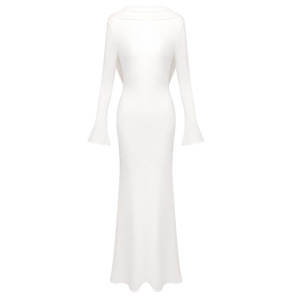 <span class=keywords><strong>ชุด</strong></span><span class=keywords><strong>ราตรี</strong></span>ทรงเมอร์เมดแขน<span class=keywords><strong>ยาว</strong></span>สีขาวเปิดหลัง ดีไซน์ทันสมัย เหมาะสำหรับงานปาร์ตี้ในสวน สไตล์เซ็กซี่ - Product Image 4