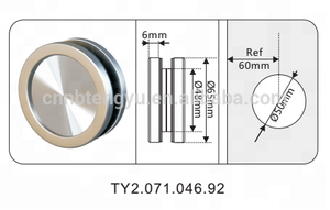 Modern Elegant Round Back-to-Back Barn Door Handle Pull Knobs, Stainless Steel Glass Door Knobs - Product Image 3