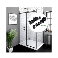 Quincaillerie pour cloison en verre, porte coulissante chromée pour cabine de douche, ensemble de roulettes suspendues