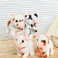 Nouveau jouet en peluche vache électrique de simulation, animal de compagnie électronique qui marche, jouets en peluche pour enfants