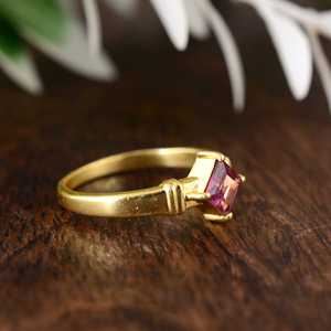 Anillo de latón amatista de nueva moda, oro Vintage para mujer, banda sólida, anillos delicados minimalistas hechos a mano - Product Image 3