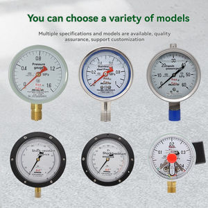 Bandeira vermelha YE-150 0-6KPA Barômetro 100mm Brass Diafragma Box Pressure Gauge com montagem inferior 100% Tipo de volta - Product Image 5