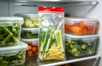 Sacs Ziplock en plastique personnalisés imprimés en couleur, de qualité alimentaire, pour la conservation des produits frais, les voyages et le camping, et les plats à emporter