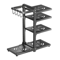 OWNSWING Support de cuisine sous l'évier Organisateur réglable pour poêle à frire multicouche Support de rangement pour la cuisson du riz