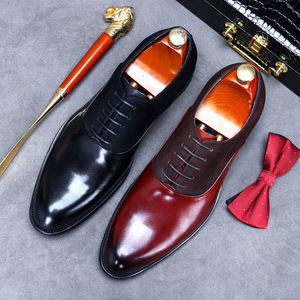 À la mode affaires livraison gratuite chaussures pour hommes véritable peau de vache chaussures formelles hommes haute qualité luxe à la main en <span class=keywords><strong>daim</strong></span> chaussures habillées - Product Image 1