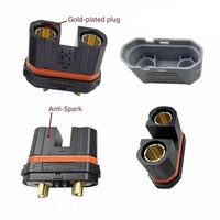 Connecteur de batterie unisexe isolé QS12 robuste anti-étincelle noir 250A DC500V PA avec gaine de protection pour plantes RC