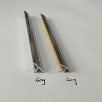 Profilé d'angle intérieur en aluminium de luxe moderne pour barre de finition de mur de salle de bain en PVC ou marbre, décoration intérieure