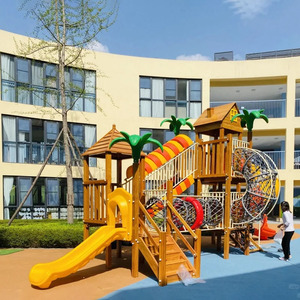 Bền Bằng Gỗ Đu Thiết Lập An Toàn Thiết Bị Chơi Cho Trẻ Em Ngoài Trời Vui Chơi Giải Trí Nhà Chơi Với Leo Núi Khung Cho Sân Sau Chơi - Product Image 3