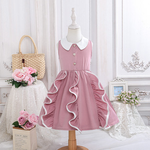 Robe d'été 2026 style académique, col Claudine, pour filles, style princesse douce et élégante - Product Image 1