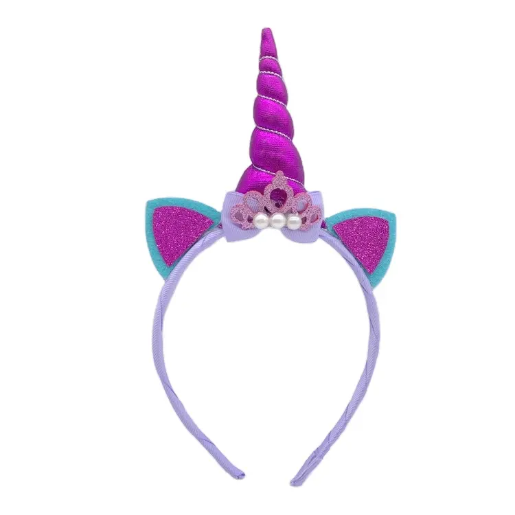 Purple Unicorn Headband for Girl Baby Kid Adult  Unicorn Kitty Cat Ear Hair Band Birthday Party Favor dd0148