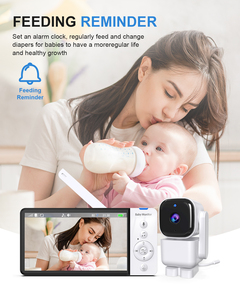 Anicebb Dernier modèle ABM720s Tuya Smart 1080p Wi-Fi 2.4GHz FHSS Babyphone avec vision nocturne et rappel d'alimentation - Product Image 3
