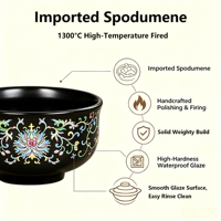 Ensemble de bols en émail Famille Rose, 2 bols à soupe en céramique Petalite à motifs créatifs, écologiques, durables, petits, résistants à la chaleur