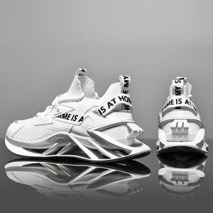 Chaussures de course pour hommes grandes tailles, basses, robustes, respirantes, en maille, avec semelle intermédiaire en TPU, légères, imperméables, amortissantes, antidérapantes, noires - Product Image 5