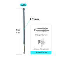 Antena de fibra de vidrio omnidireccional de alta ganancia impermeable de 2,4 GHz 12dBi Antena de estación base de 2400MHz 2500MHz para comunicación