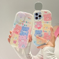 Coque de téléphone en Silicone liquide transparent antichoc couleur bonbon avec miroir kawaii pour iPhone 11 12 13 14 Pro Max