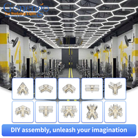Lumières LED hexagonales personnalisées pour le detailing automobile, éclairage professionnel pour atelier de garage, plafond