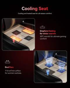 Chaise de Gaming Ergonomique de Bureau <span class=keywords><strong>AutoFull</strong></span> M6 avec Siège Ventilé et Chauffant, Accoudoirs Réglables 6D et Soutien Lombaire à Suivi Dynamique AUTO - Product Image 5