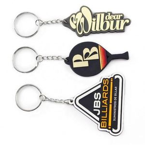 OEM <b>Custom</b> 2D Design Letter Shape Silicone PVC Keychain UV/Offset Printing Rubber Logo <b>Key</b> Chain - Product Image 1