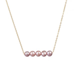 Autumn Winter New Product Gentle <b>Pink</b> Purple Natural Freshwater Pearl <b>Necklace</b> Silver Plated 18K Gold Niche Design Unique Chains - Product Image 5