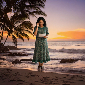 Nouvelle Collection : Robe d'été élégante pour femme, style polynésien, avec manches à volants, imprimé feuille de Monstera, en polyester, grandes tailles - Product Image 3