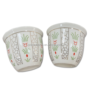 Set di Tazze da Caffè Arabe Grandi in Porcellana Fine Eco-Friendly New Bone <span class=keywords><strong>GRACE</strong></span> Gold Personalizzate 120cc/200cc con Manico per Ingrosso - Product Image 6