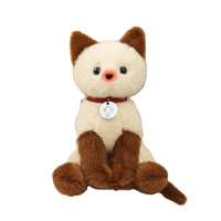 Vente en gros CPC mignon chat siamois doux et réaliste oreiller en peluche enfants dormir dessin animé chat oreiller PP coton pour le soulagement du stress