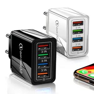 Бесплатная доставка, 1 образец, быстрое настенное зарядное устройство с несколькими портами OK QC3.0 для мобильного телефона, 4 USB-адаптера зарядного устройства, принимаются заказы