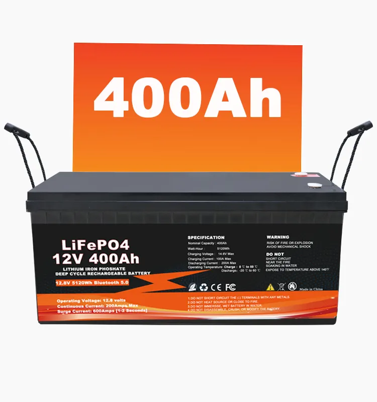 EU Stock Wholesale LiFePo4 Battery 12v 50AH 100Ah 200Ah 400Ah Bluetooth IP65 Waterproof Deep Cycles Rechargeable Solar Battery