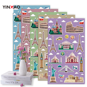 Hojas de Pegatinas Personalizadas con Corte Kiss-Cut, Temática de Viajes, Pegatinas Adhesivas de Vinilo <span class=keywords><strong>para</strong></span> Decoración de Libretas y Equipaje, Hoja de Pegatinas con Impresión Personalizada - Product Image 3