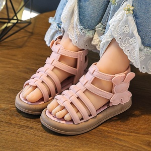 Girls' Roman Sandals 2026 Spring Summer New Korean Style Fashion Little Girl Children's Ankle Bootie <strong>Velcro</strong> Closure <strong>Shoes</strong> - Product Image 4