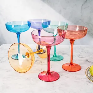 Kacamata anggur warna gelas desain Vintage gelas minum kustom cangkir Piala anggur sampanye air