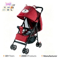Poussette bébé légère en plastique, design compact pliable, grandes roues, portable, capacité de charge de 20 kg, 0-3 ans, unisexe, position assise-debout