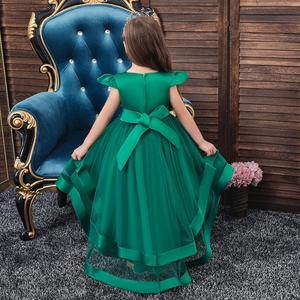 Robe de mariée longue de haute qualité pour fille, robe de demoiselle d'honneur exquise pour fête, robe d'anniversaire rose pour enfant de 8 ans - Product Image 2