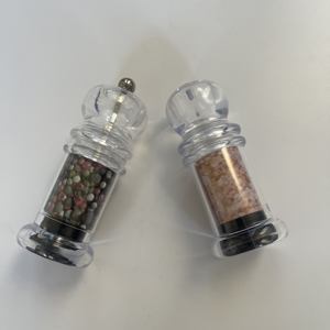 Conjunto de Moedores de Sal e Pimenta Transparentes para Cozinha com Mecanismos de Moagem Plásticos Ajustáveis Manualmente, Moedores de Alimentos Portáteis para Uso Doméstico - Product Image 6