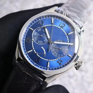 Montre élégante pour homme, résistante à l'eau, boîtier en acier inoxydable, mouvement mécanique, verre saphir, bracelet en cuir - Product Image 1