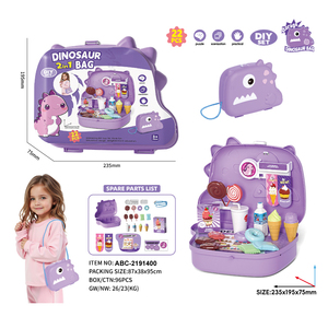 Ensemble de sacs à dos Lucky Toys pour enfants, thèmes dinosaures de dessins animés, <span class=keywords><strong>maquillage</strong></span>, cuisine et desserts de restauration rapide, en plastique, pour jeu d'imitation - Product Image 2