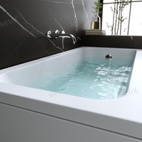 Baignoire autoportante rectangulaire en ABS au design moderne, à prix abordable, pour une personne, avec drain – Longueur