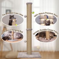 Griffoir vertical 3-en-1 pour chat de 36 pouces de haut avec jouets en sisal et base stable |   Utilisation en intérieur pour tous les âges