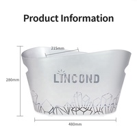 Seau à glace LED classique de 8 litres pour les fêtes à la maison Utilisation de bar pour le bac à boisson au vin avec matériau acrylique en plastique