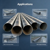 Tubes en acier spiralé SAW de qualité B S355J2H API ASTM, diamètre 800 mm, pour tubage de puits pétroliers
