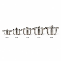 Ensemble de casseroles et poêles en acier inoxydable 10 pièces pour la cuisine, avec couvercle en verre, pour restaurant et usage domestique
