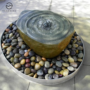 Grande fontaine d'eau décorative de jardin extérieur en <span class=keywords><strong>granit</strong></span> avec terrasse et marbre en pierre durable - Product Image 3